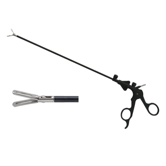 Laparoscopic surgical instrument grasping forceps with non-invasive hollow fine teeth 5MMX330MM