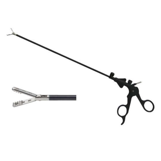 Laparoscopic surgical instrument grasping forceps with inverted teeth (6 holes) 5MMX330MM