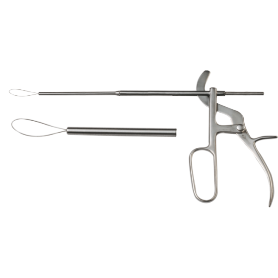Laryngeal surgical instruments - tonsillectomy ring cutter gun shape