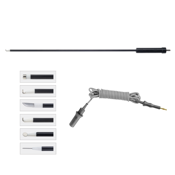 Chirurgische geräte in den katakomben, bruchstellen, elektrische koerper, messerhaken, schaufeln und nadeln