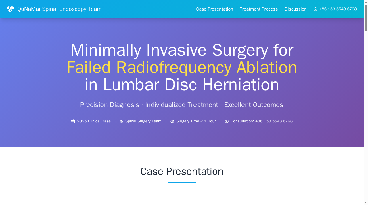 Minimally Invasive Surgery for Failed Radiofrequency Ablation in Lumbar Disc Herniation